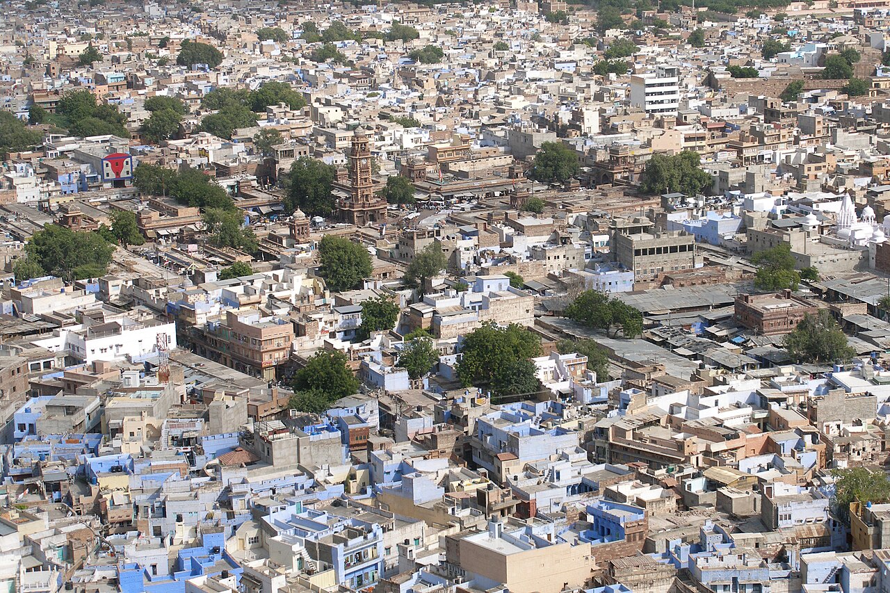 Jodhpur old-city rooftops and lanes from above